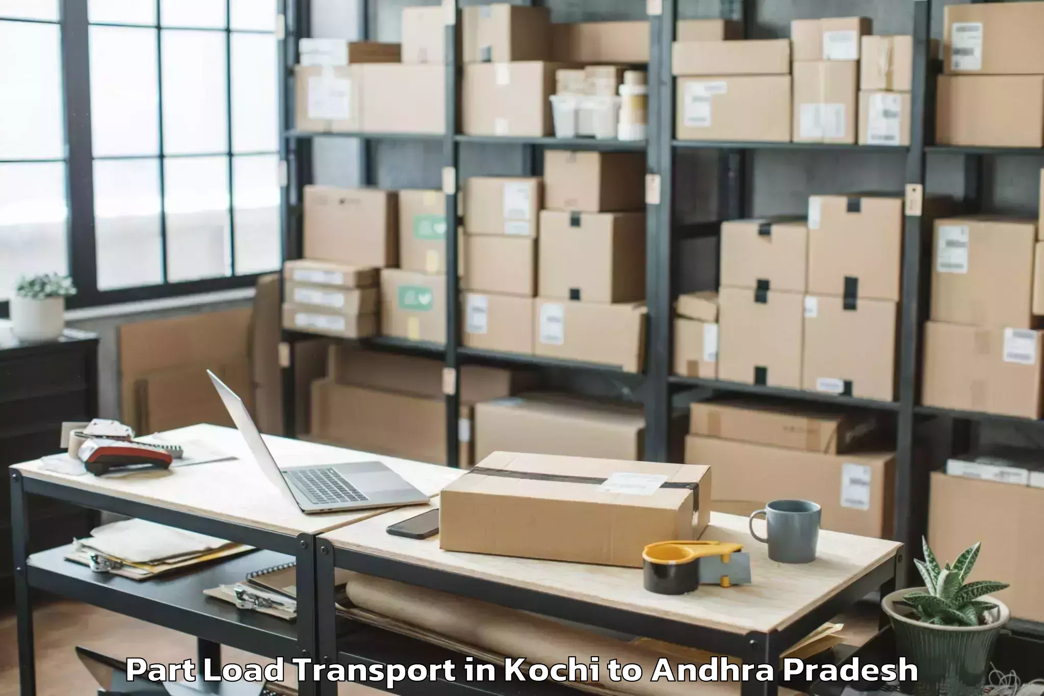 Expert Kochi to Gangavaram Port Part Load Transport